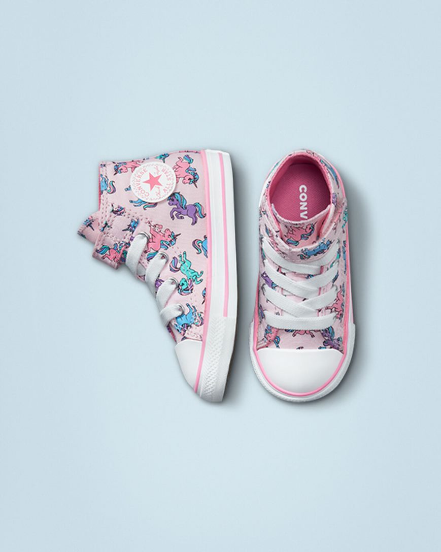 Tenisi Inalti Fete Converse Chuck Taylor All Star Easy-On Unicorns Roz Albastri | RO 13WIOZ132